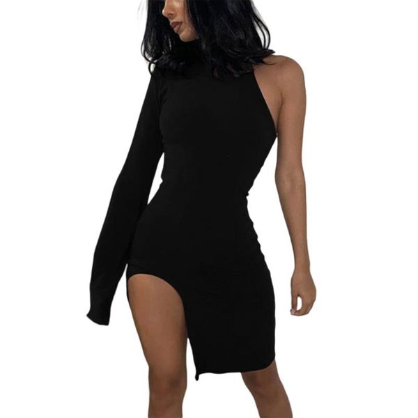 casual women autumn long-sleeved mini dresses solid color one shoulder dress skinny irregular ladies bodycon, Black;gray
casual women autumn long-sleeved mini dresses solid color one shoulder dress skinny irregular ladies bodycon, Black;gray