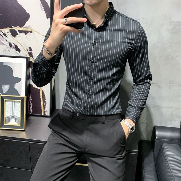 2021 new striped of the with long sleeves fine suit men casual business dress shirts social party male chemise homme mvsk, White;black
2021 new striped of the with long sleeves fine suit men casual business dress shirts social party male chemise homme mvsk, White;black