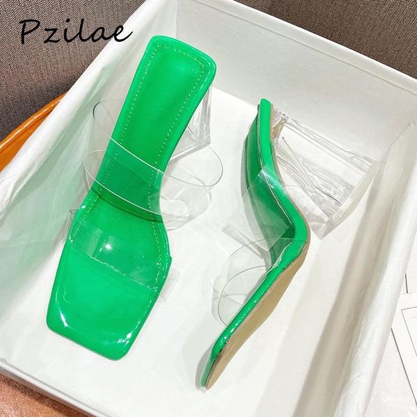 slippers pzilae green orange design crystal strange high heels ladies elegant square toe women pvc transparent jelly shoes, Black
slippers pzilae green orange design crystal strange high heels ladies elegant square toe women pvc transparent jelly shoes, Black