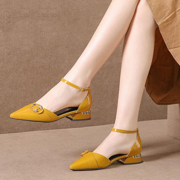 dress shoes women fashion yellow pointed toe buckle strap square heel pumps lady casual beige zapatos dama e6124, Black
dress shoes women fashion yellow pointed toe buckle strap square heel pumps lady casual beige zapatos dama e6124, Black