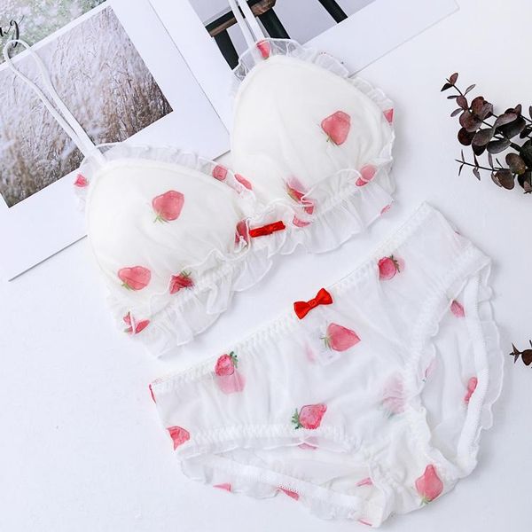 bras sets strawberry summer chiffon bra & panties set ruffles trim wiresoft underwear sleep intimates kawaii lolita, Red;black
bras sets strawberry summer chiffon bra & panties set ruffles trim wiresoft underwear sleep intimates kawaii lolita, Red;black