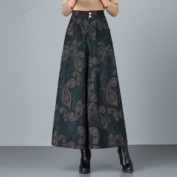 women's pants & capris women 2021 autumn fashion woolen wide-leg trousers female thicken warm printed ladies high waist loose q704, Black;white
women's pants & capris women 2021 autumn fashion woolen wide-leg trousers female thicken warm printed ladies high waist loose q704, Black;white