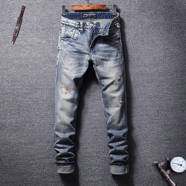 2021 new italian style fashion retro blue slim men denim pants hip hop homme vzqa
2021 new italian style fashion retro blue slim men denim pants hip hop homme vzqa