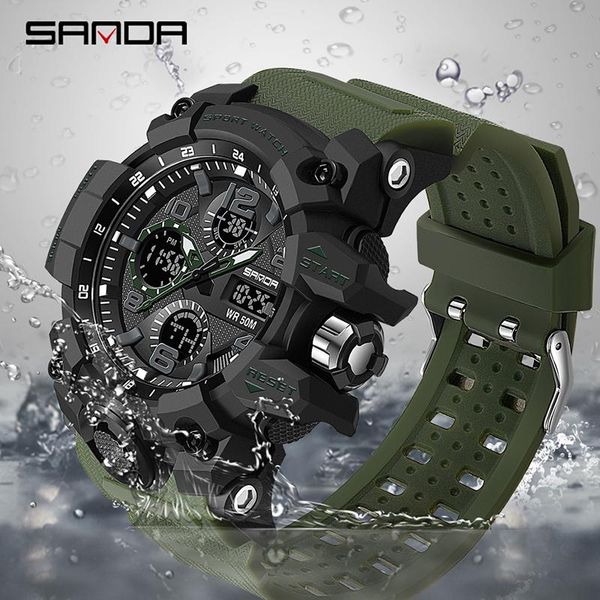 wristwatches sanda sports military men's watches waterproof dual display quartz watch men wristwatch for male clock relogios masculino, Slivery;brown
wristwatches sanda sports military men's watches waterproof dual display quartz watch men wristwatch for male clock relogios masculino, Slivery;brown