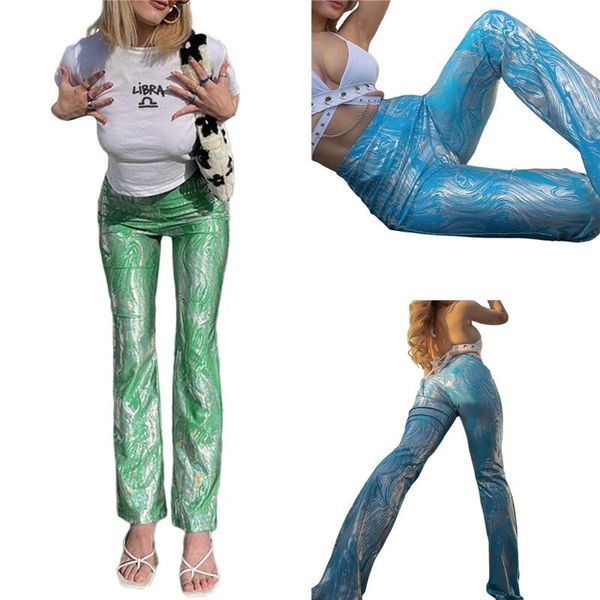 women's pants & capris women wavy pattern flared trousers elastic high waist close-fitting green/ blue, Black;white
women's pants & capris women wavy pattern flared trousers elastic high waist close-fitting green/ blue, Black;white
