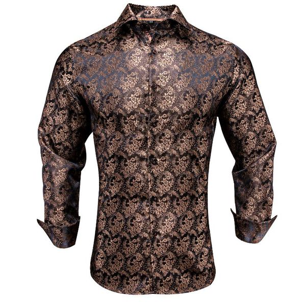 hi-tie brown floral paisley silk men's shirt arrival slim fit male long sleeve british style mens office daily casual shirts, White;black
hi-tie brown floral paisley silk men's shirt arrival slim fit male long sleeve british style mens office daily casual shirts, White;black