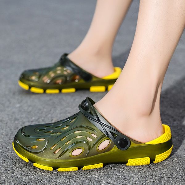 Summer Jelly Sandals Men Yellow Non Slip Outdoor Beach Sandals Man Shoes Clear Jelly Hollow Garden Slippers Men Sandalias Hombre, Green-2110
Summer Jelly Sandals Men Yellow Non Slip Outdoor Beach Sandals Man Shoes Clear Jelly Hollow Garden Slippers Men Sandalias Hombre, Green-2110