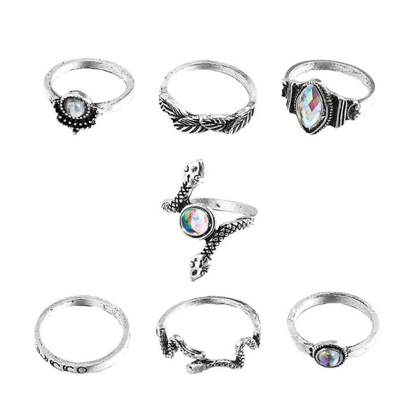 pendant necklaces 7pcs fashionable rings decorative retro finger snake shaped ring jewelry, Silver
pendant necklaces 7pcs fashionable rings decorative retro finger snake shaped ring jewelry, Silver