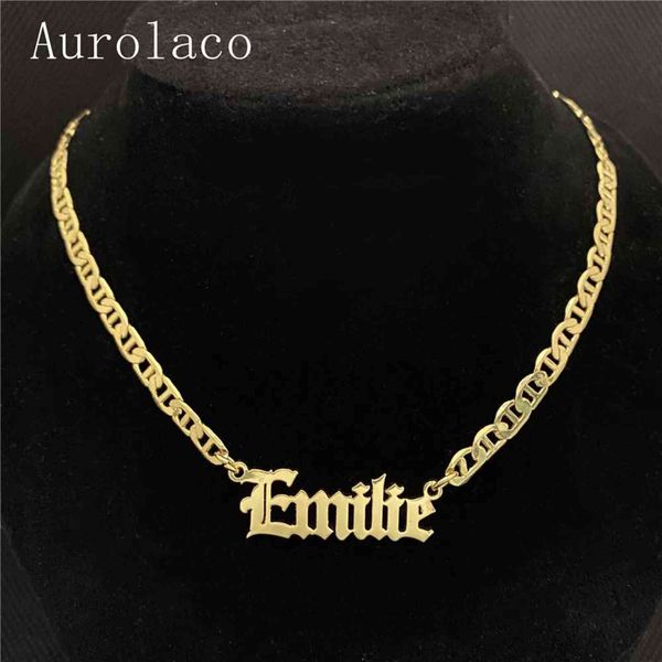 aurolaco custom name necklace gold old english pendant custom stainless steel nameplate necklaces for women men gifts wholesale h1125, Silver
aurolaco custom name necklace gold old english pendant custom stainless steel nameplate necklaces for women men gifts wholesale h1125, Silver