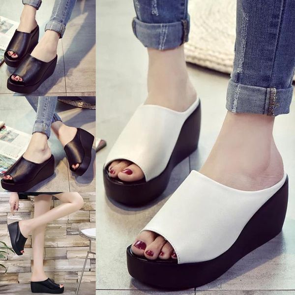slippers women platform sandals open toe thick wedges soft sole summer beach shoes d88, Black
slippers women platform sandals open toe thick wedges soft sole summer beach shoes d88, Black