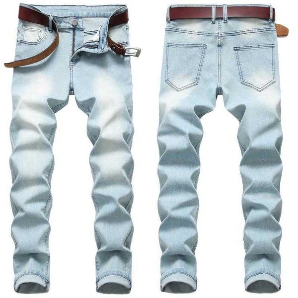 men's jeans style plus size men simple fashion korean pants 42 trousers, Blue