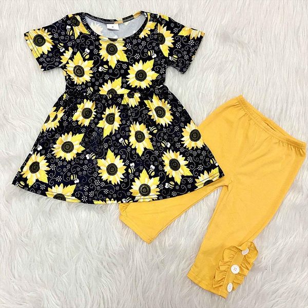 arrival girl boutique summer outfit sunflower pattern and leggings set yellow pants, White
arrival girl boutique summer outfit sunflower pattern and leggings set yellow pants, White