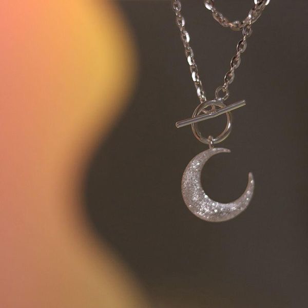 chains sparkling flash sand moon ot clasp clavicle necklace girl light and decoration design, Silver
chains sparkling flash sand moon ot clasp clavicle necklace girl light and decoration design, Silver