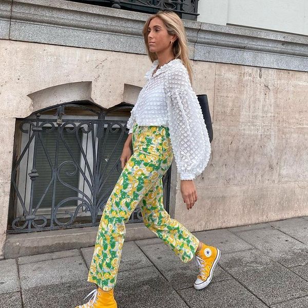women's pants & capris autumn printing low waist wide-leg cropped women elastic casual micro flared thin beltless trousers, Black;white
women's pants & capris autumn printing low waist wide-leg cropped women elastic casual micro flared thin beltless trousers, Black;white