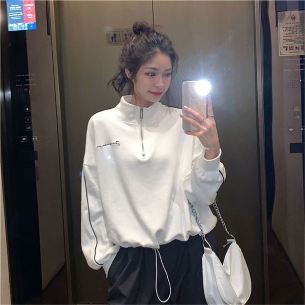 sweatshirt women loose korean style short harajuku hoodie autumn winter stand-up collar zipper long sleeve sports jacket 201126, Black
sweatshirt women loose korean style short harajuku hoodie autumn winter stand-up collar zipper long sleeve sports jacket 201126, Black