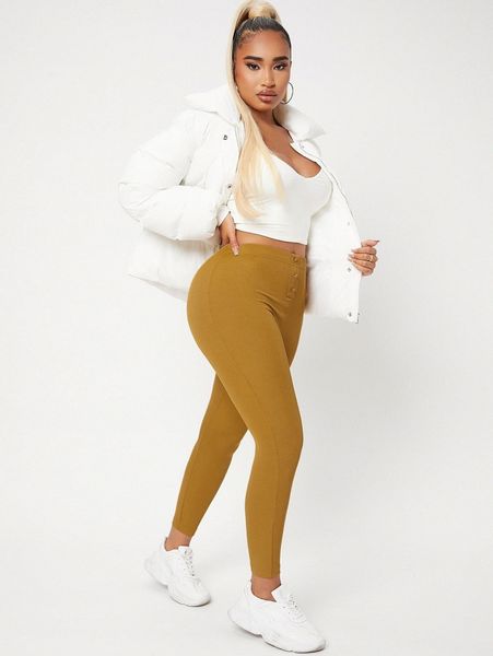 sxy solid button detail leggings 73x5#, Black
sxy solid button detail leggings 73x5#, Black