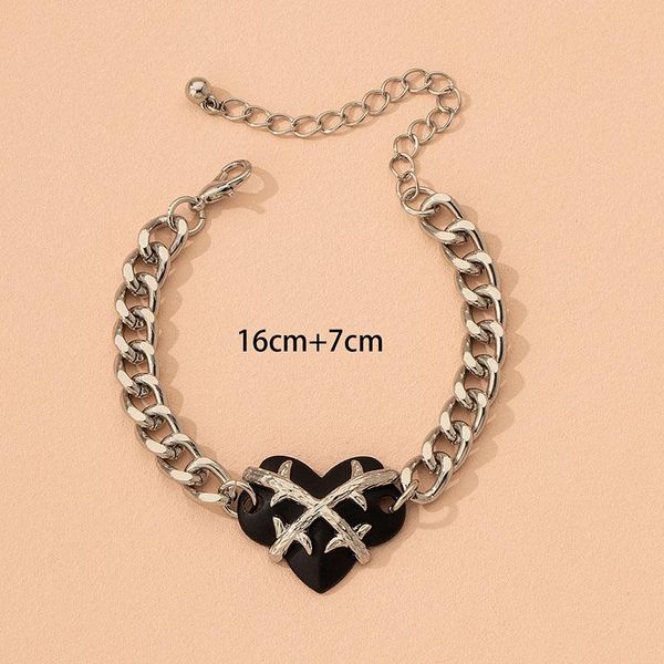 charm bracelets ins punk gothic hip-hop rhodium chunky chain black heart hand minimalism trendy korean fashion women party jewelry, Golden;silver
charm bracelets ins punk gothic hip-hop rhodium chunky chain black heart hand minimalism trendy korean fashion women party jewelry, Golden;silver