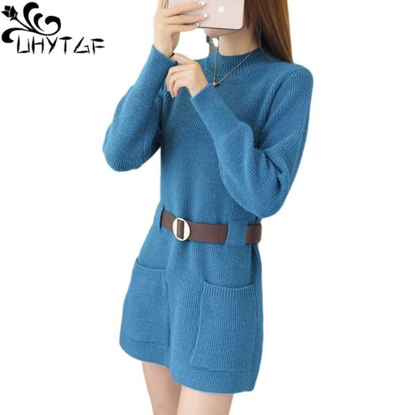 uhytgf autumn winter dress female turtleneck mid-length knitted bottoming clothes fashion belt pocket elegant women sweater 1888, Black;gray
uhytgf autumn winter dress female turtleneck mid-length knitted bottoming clothes fashion belt pocket elegant women sweater 1888, Black;gray