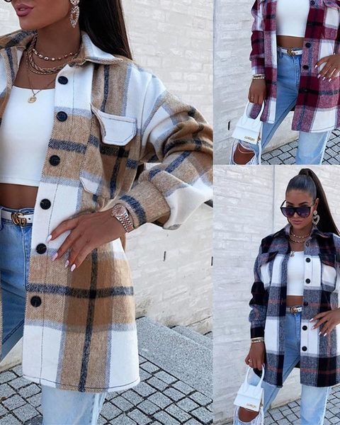 women's jackets autumn women colorblock buttoned plaid print coat 2022 femme long sleeve casual pocket office lady outfits, Black;brown
women's jackets autumn women colorblock buttoned plaid print coat 2022 femme long sleeve casual pocket office lady outfits, Black;brown