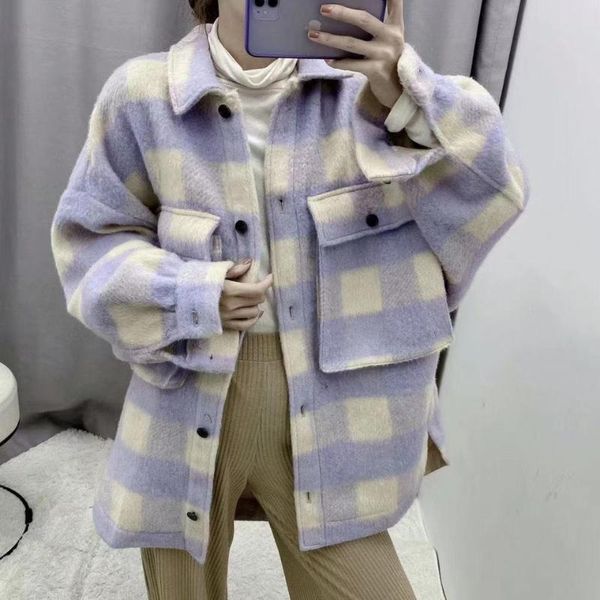 women's wool & blends women classic lattice winter overcoat female casual lapel double breasted woolen long coat spring autum jacket, Black
women's wool & blends women classic lattice winter overcoat female casual lapel double breasted woolen long coat spring autum jacket, Black
