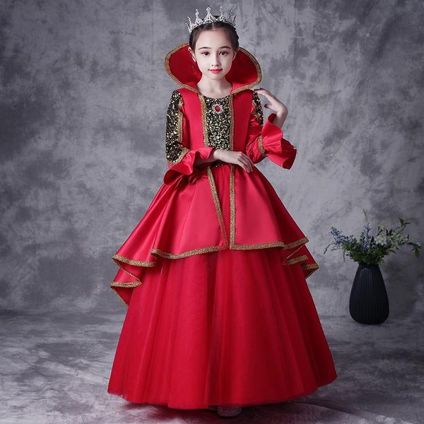 girl's dresses flower girl crystal sequined embroidery o-neck princess luxury red floor-length tulle lovely lace kids party gown h281, Red;yellow
girl's dresses flower girl crystal sequined embroidery o-neck princess luxury red floor-length tulle lovely lace kids party gown h281, Red;yellow
