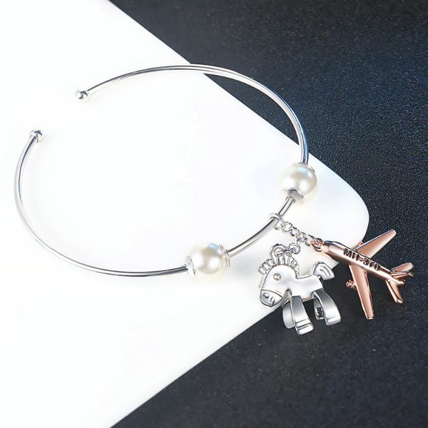 bangle zhouyang for women girl toy plane trojan horse imitation pearl rose gold silver color gift fashion jewelry b045 b046, Black
bangle zhouyang for women girl toy plane trojan horse imitation pearl rose gold silver color gift fashion jewelry b045 b046, Black