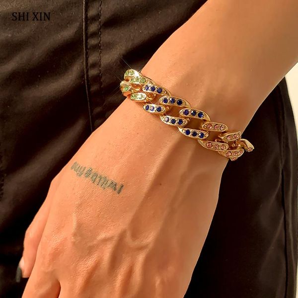 link, chain shixin boho colorful rhinestones bracelets men/women hip hop iced out cuban link couple hand chains jewelry 2021, Black
link, chain shixin boho colorful rhinestones bracelets men/women hip hop iced out cuban link couple hand chains jewelry 2021, Black