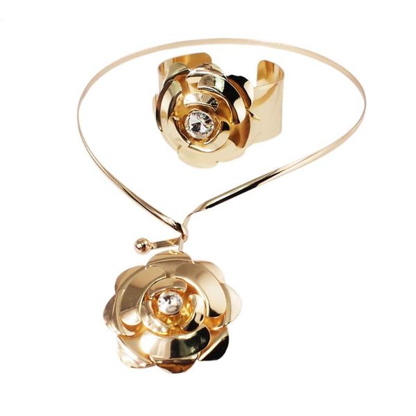 earrings & necklace alloy torques choker sets for women metal roses flowers statement pendants necklaces bracelet jewelry uken, Silver
earrings & necklace alloy torques choker sets for women metal roses flowers statement pendants necklaces bracelet jewelry uken, Silver