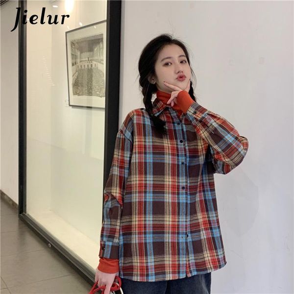 women's blouses & shirts autumn shirt women chic plaid long sleeve feminina 2021 korean womens slim winter blouse, White
women's blouses & shirts autumn shirt women chic plaid long sleeve feminina 2021 korean womens slim winter blouse, White