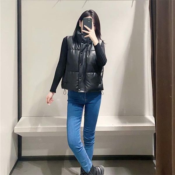 women's vests 2021 winter fashion leather cotton cropped padded waistcoat women vintage sleeveless coats outerwear streetwear black sho, Black;white
women's vests 2021 winter fashion leather cotton cropped padded waistcoat women vintage sleeveless coats outerwear streetwear black sho, Black;white