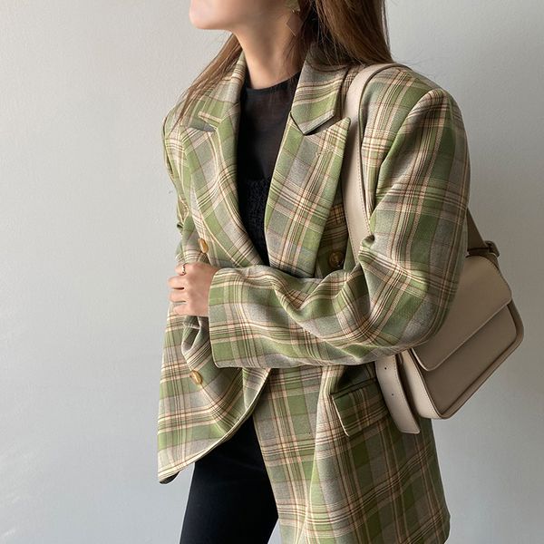 vintage cyjr loose woman's plaid 2021 chic double-sided female breasted sleeve long-sleeved jackets elegant ladies blazer p7f7, Tan;black
vintage cyjr loose woman's plaid 2021 chic double-sided female breasted sleeve long-sleeved jackets elegant ladies blazer p7f7, Tan;black