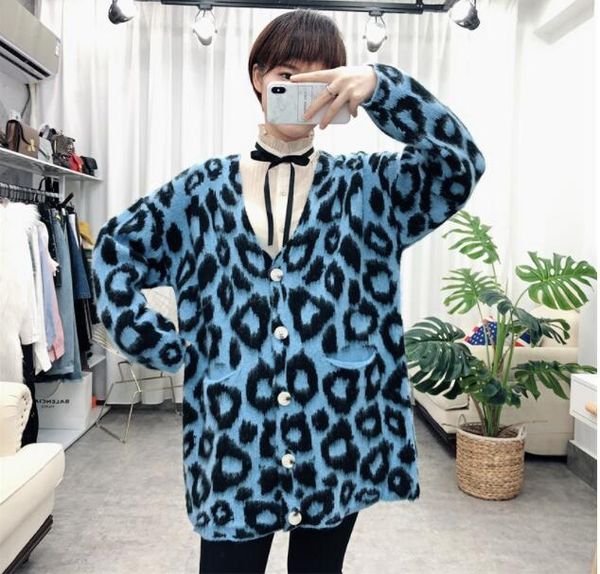 women's sweaters autumn winter mohair leopard print long cardigan women 2021 casual style pocket open stitch sweater outwear jumper, White;black
women's sweaters autumn winter mohair leopard print long cardigan women 2021 casual style pocket open stitch sweater outwear jumper, White;black