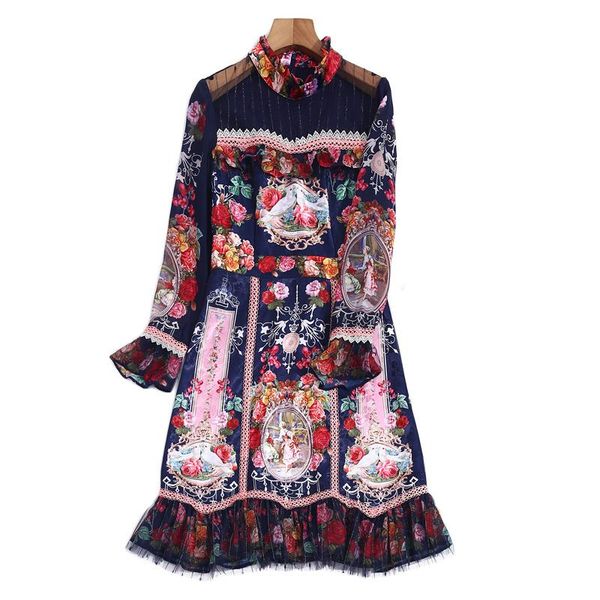 casual dresses runway retro elegance 2021 spring women mesh embroidery patchwork custom jacquard flowers party dress, Black;gray
casual dresses runway retro elegance 2021 spring women mesh embroidery patchwork custom jacquard flowers party dress, Black;gray