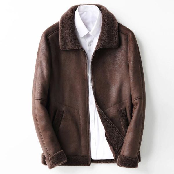men's leather & faux real fur coat winter jacket men sheep shearling 100% wool streetwear jackets plus size 5xl veste kfs18m218 my2038, Black
men's leather & faux real fur coat winter jacket men sheep shearling 100% wool streetwear jackets plus size 5xl veste kfs18m218 my2038, Black