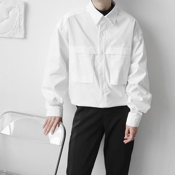 men's casual shirts shirt for men solid long sleeve lapel pocket coat loose all-match four seasons black white clothing trend, White;black
men's casual shirts shirt for men solid long sleeve lapel pocket coat loose all-match four seasons black white clothing trend, White;black