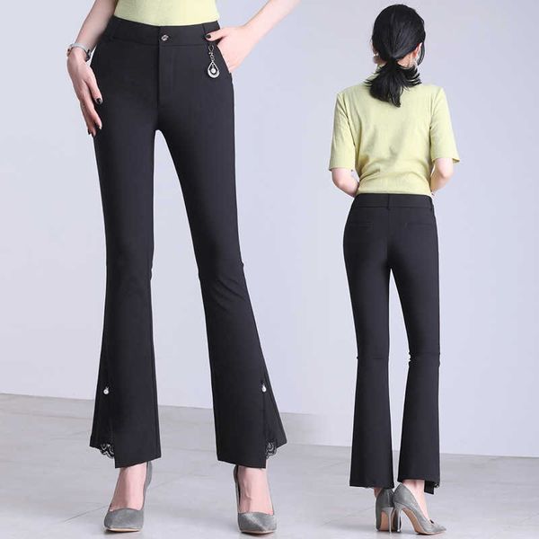 women's casual capris women's clothing korean version split drop feeling pants micro trumpet fashion, Black;white
women's casual capris women's clothing korean version split drop feeling pants micro trumpet fashion, Black;white
