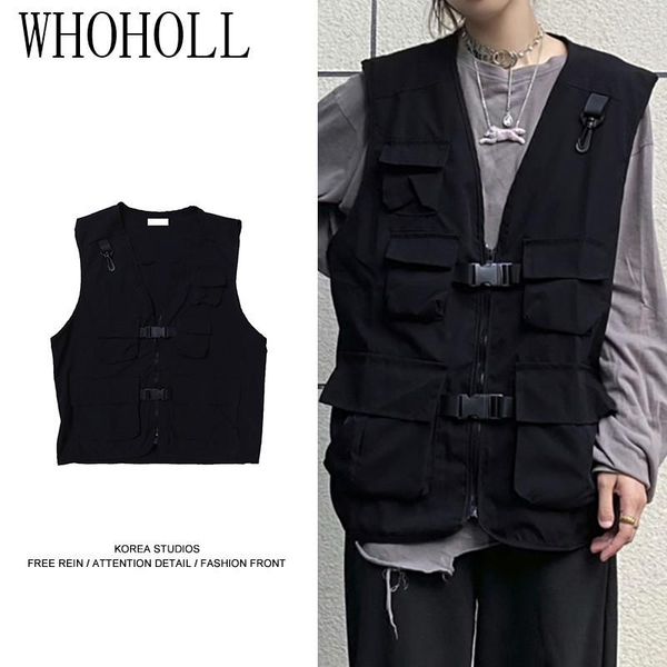 women's vests couple women pocket design cargo teens japan style sleeveless college summer outwear clothes oversized harajuku, Black;white
women's vests couple women pocket design cargo teens japan style sleeveless college summer outwear clothes oversized harajuku, Black;white