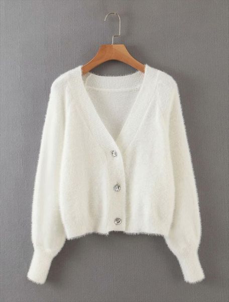 biaoruina womens white single breasted sweater v neck knitted cardigans female fluffy comfortable loose elegant arrival, White;black
biaoruina womens white single breasted sweater v neck knitted cardigans female fluffy comfortable loose elegant arrival, White;black