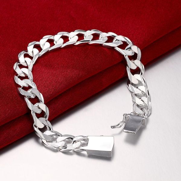 link, chain fashion jewelry 925 sterling silver 10 mm square buckle sideways bracelet for man women christmas gift lxh, Black
link, chain fashion jewelry 925 sterling silver 10 mm square buckle sideways bracelet for man women christmas gift lxh, Black