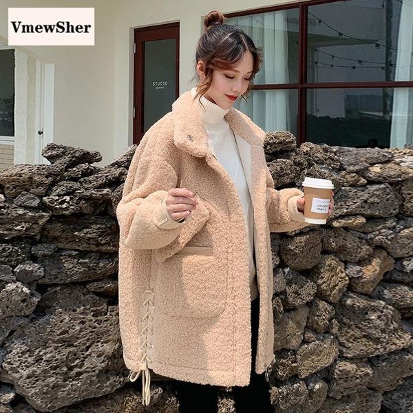 women's fur & faux vmewsher elegant winter women coat lamb cashmere warm long lace up teddy jacket fashion turn-down collar outwea, Black
women's fur & faux vmewsher elegant winter women coat lamb cashmere warm long lace up teddy jacket fashion turn-down collar outwea, Black