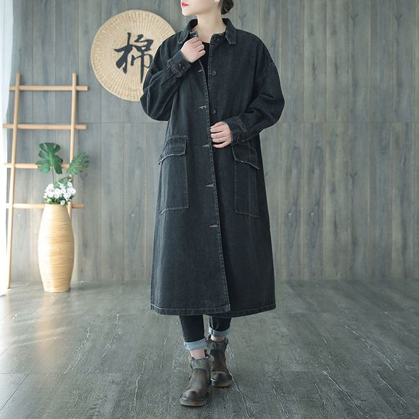 2021 fall new solid casual loose plus size black long denim jacket windshield trench coat for women fpw1, Tan;black
2021 fall new solid casual loose plus size black long denim jacket windshield trench coat for women fpw1, Tan;black