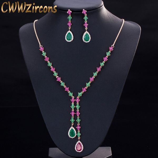 beautiful green and red cz zirconia stone jewelry 4 leaf long drop party necklace earrings sets for women t225 210714, Silver
beautiful green and red cz zirconia stone jewelry 4 leaf long drop party necklace earrings sets for women t225 210714, Silver