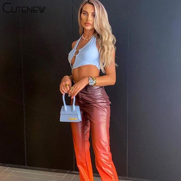 women's pants & capris cute gradient colorful faux leather straight vintage office lady slim 2021 spring fashion streetwear trousers, Black;white
women's pants & capris cute gradient colorful faux leather straight vintage office lady slim 2021 spring fashion streetwear trousers, Black;white