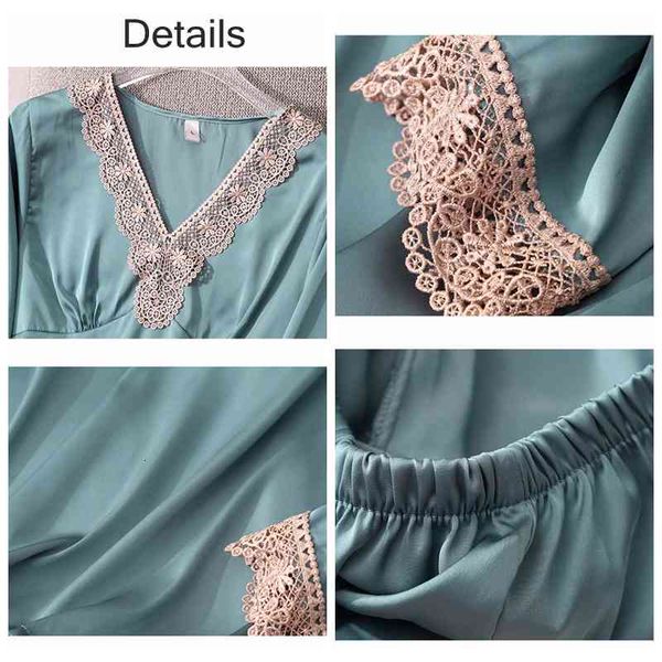 women's sleepwear pajamas set woman lace spring summer satin faux silk 2 pieces casual female homewear bxuh, Black;red
women's sleepwear pajamas set woman lace spring summer satin faux silk 2 pieces casual female homewear bxuh, Black;red
