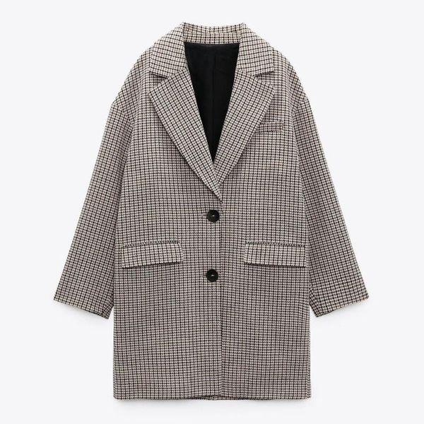 women's wool & blends diyig woman 2021 autumn and winter clothing british style fashion temperament loose plaid coat, Black
women's wool & blends diyig woman 2021 autumn and winter clothing british style fashion temperament loose plaid coat, Black