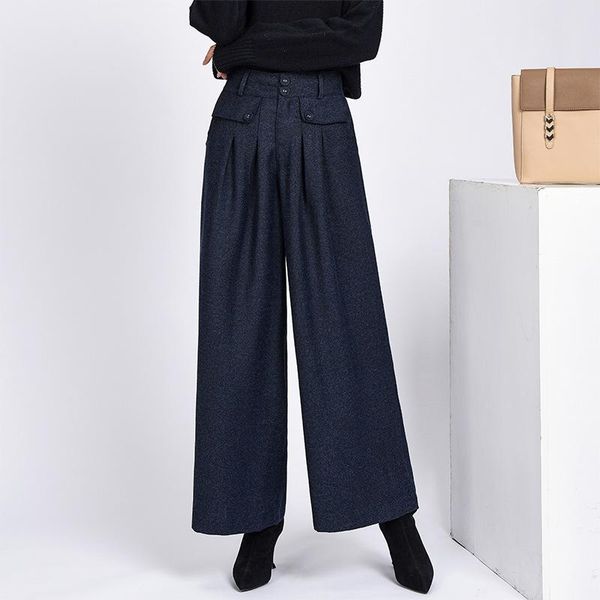 women's pants & capris warm winter fashion woolen wide-leg office beauty retro pleated casual skirt straight fat leg high waist long, Black;white
women's pants & capris warm winter fashion woolen wide-leg office beauty retro pleated casual skirt straight fat leg high waist long, Black;white
