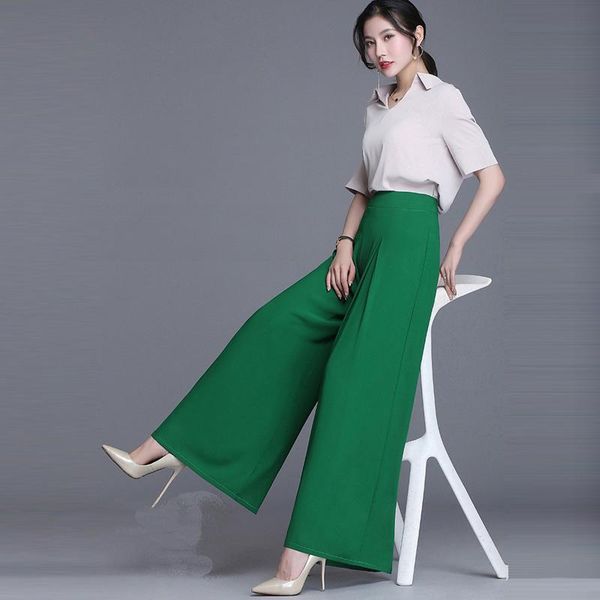 women's pants & capris summer women wide leg ice silk drape chiffon loose temperament big feet straight trousers female casual re2003, Black;white
women's pants & capris summer women wide leg ice silk drape chiffon loose temperament big feet straight trousers female casual re2003, Black;white