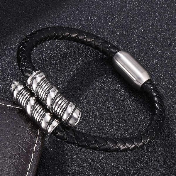 charm bracelets 8mm black leather braided bracelet men silver color magnetic buckle vintage bangles fashion male wrist band gifts, Golden;silver
charm bracelets 8mm black leather braided bracelet men silver color magnetic buckle vintage bangles fashion male wrist band gifts, Golden;silver