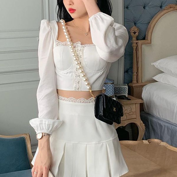 casual dresses elegant dress women white lace puff sleeve evening party sweet design kawaii female 2 piece set 2021 summer, Black;gray
casual dresses elegant dress women white lace puff sleeve evening party sweet design kawaii female 2 piece set 2021 summer, Black;gray