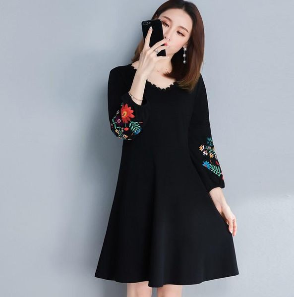 casual dresses autumn fashion elegant a-line o-neck vintage embroidered long lantern sleeve black party plus size women dress, Black;gray
casual dresses autumn fashion elegant a-line o-neck vintage embroidered long lantern sleeve black party plus size women dress, Black;gray